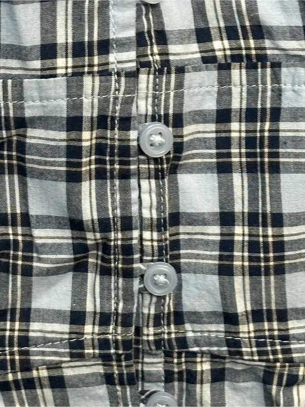 Hollister Blue Plaid Halter Peplum Top Women’s M Button Front Ruffle Y2K - Image 12