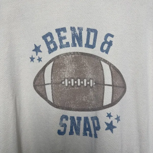Ivy + Cloth‎ Womens 100% Cotton Sweatshirt L Cream Bend & Snap Football Graphic - Image 2