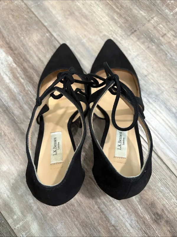 LK Bennett Black Suede Loren Pumps Princess Kate - Image 4
