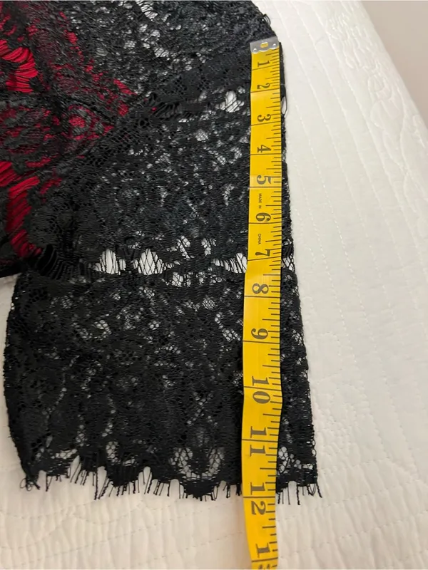 Suzanne Betro Red Black Lace Sheath Midi Dress XL NWT - Image 8