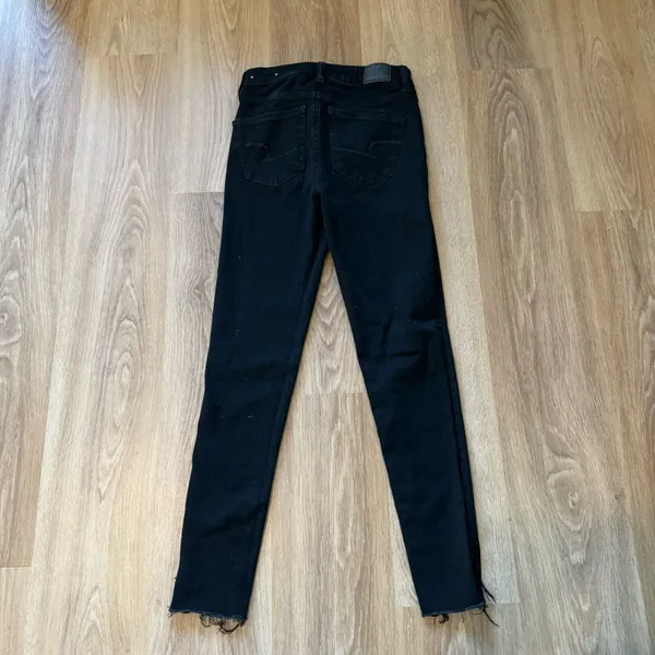 American Eagle Black Raw Hem Skinny Jeans - Image 4
