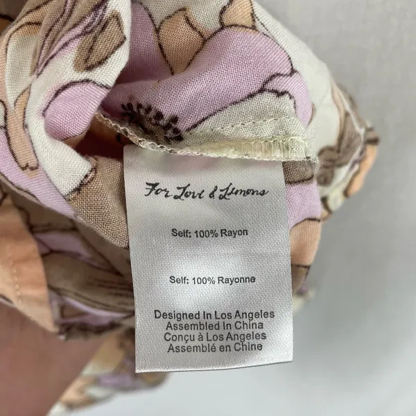 For Love And Lemons Renata Tank Top Tan Floral XS - Image 4