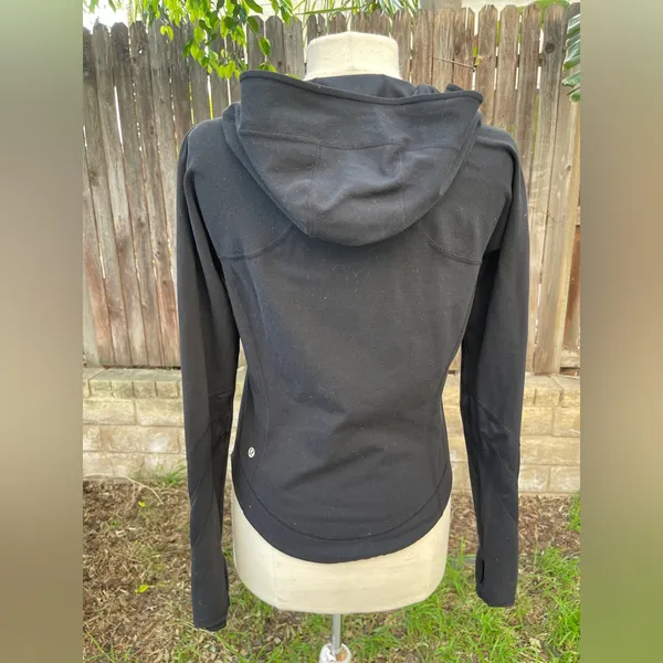 Lululemon Black Zip-Up Hoodie yoga outdoor classic hiking Pilates Small - Image 2