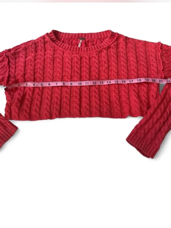 Free People Cable Knit Cropped Sweater - Image 7