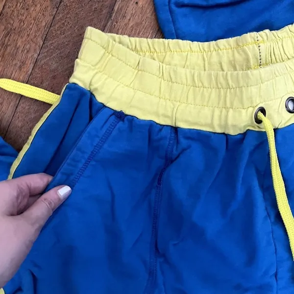 Casual‎ blue bright neon yellow sweatpants comfortable athletic pants trousers - Image 2