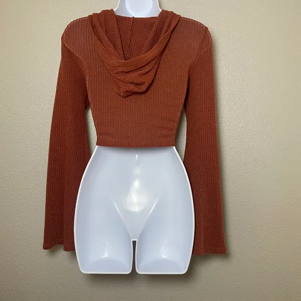 Earthbound Orange Bolero Cardigan Small Fairycore Fairy Grunge Knit Autumn Fall - Image 2
