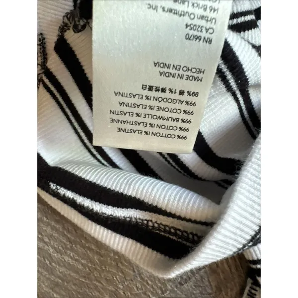 Maeve‎ Anthropologie Medium Womens Top Stretch Black White Short Sleeve Striped - Image 10