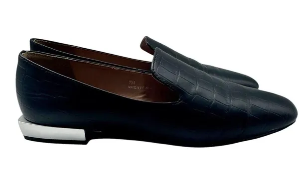 Linea Paolo Missy Black Leather Slip On Square Toe Loafers Women’s Size 7 - Image 2