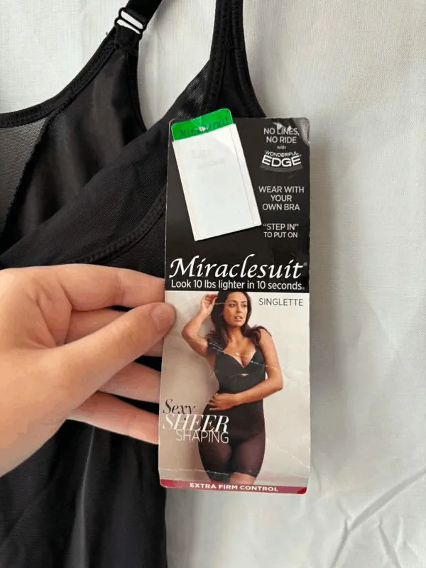 Miraclesuit Black Singlette Extra Firm Control Shapewear Womens Size Large - Image 4
