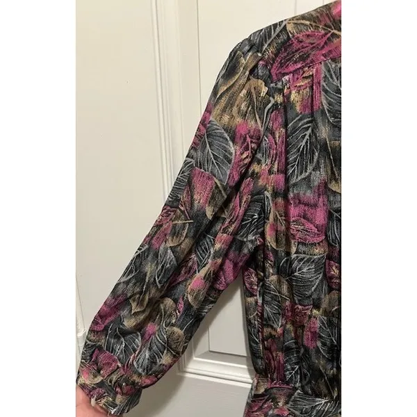 Vintage Alexis‎ Fashions Pink Black Drop Waist Pleated Midi Dress 80s Size Small - Image 10