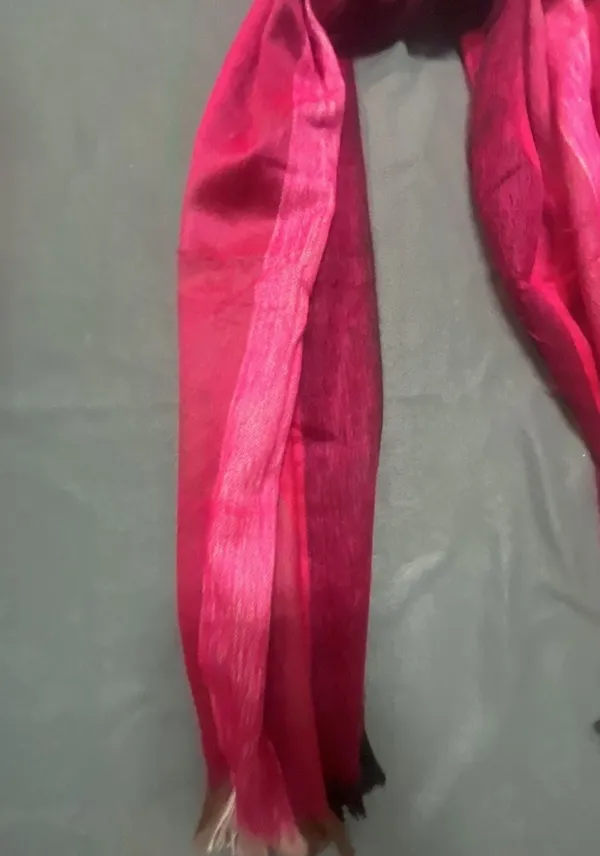Poppy's Alpaca Scarf - Pink and Red Ombré Stripe - Image 3