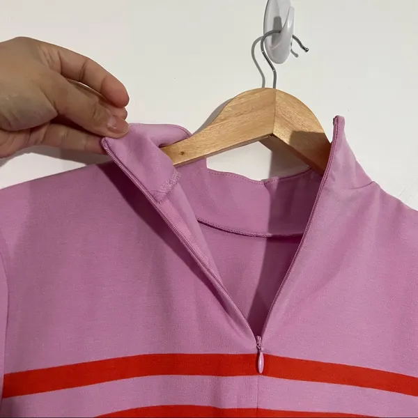 Talbots‎ Calder Striped Knot Mock Neck Long Sleeve Top Small Preppy Feminine - Image 5