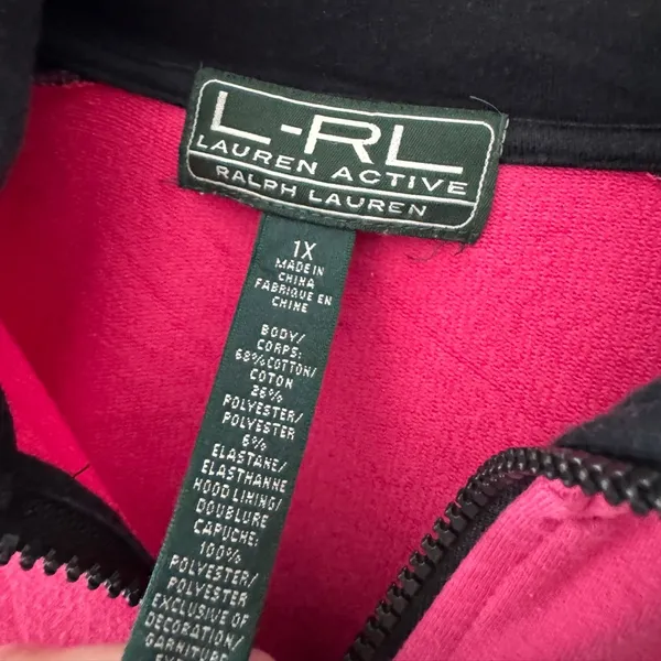 Lauren Ralph Lauren Pink and Black Active Full‎ Zip Packable Hood Jacket - Image 5