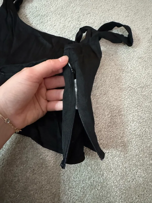 Zara Black Cropped Bustier Tank - Image 3