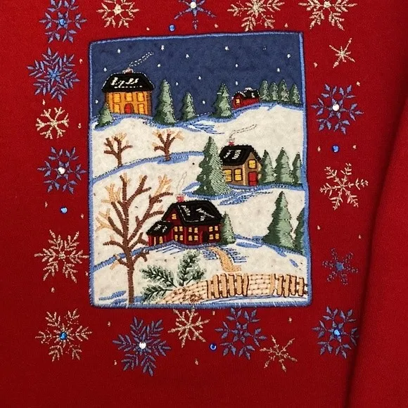 Vintage Bobbie Brooks holiday sweatshirt. Let it snow! Size XL - Image 2