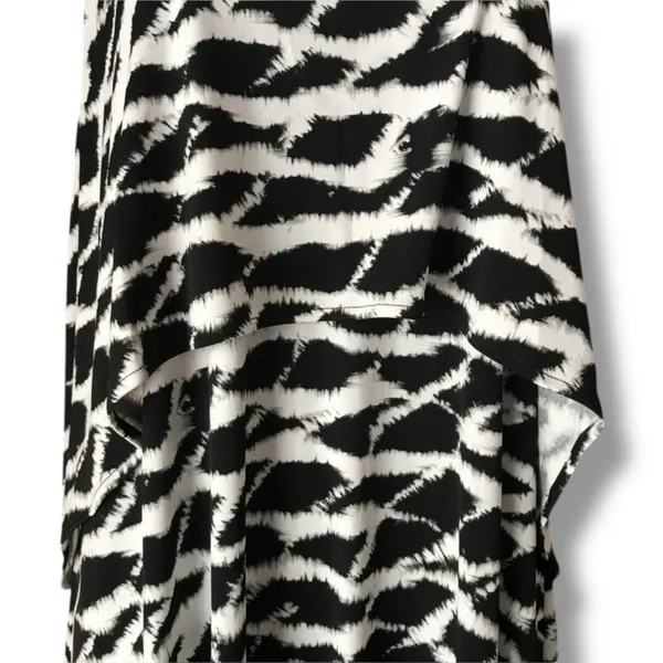 Rafaella Womens Dress Size S Black White Tie‎ Dye Flounce Deep V Neck Maxi - Image 8