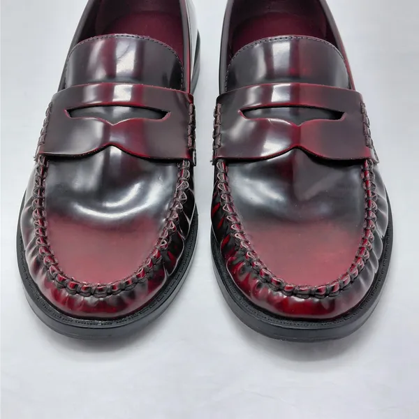 Madden Girl Penny Loafers Womens Sz 7 Y2K Burgundy Preppy Workwear Comfort Shoes - Image 4