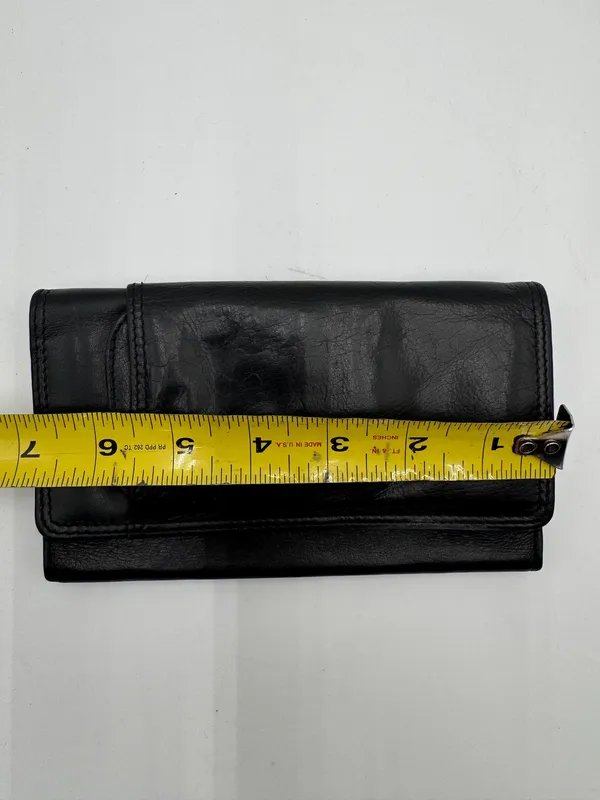 Vintage Rolfs Genuine Leather Checkbook Wallet Black Trifold Organizer USA - Image 7
