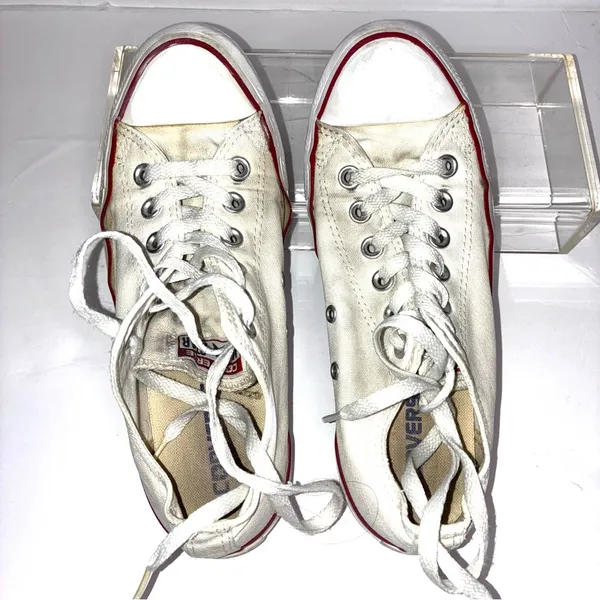 Converse Unisex White and Red Sneakers - Image 7
