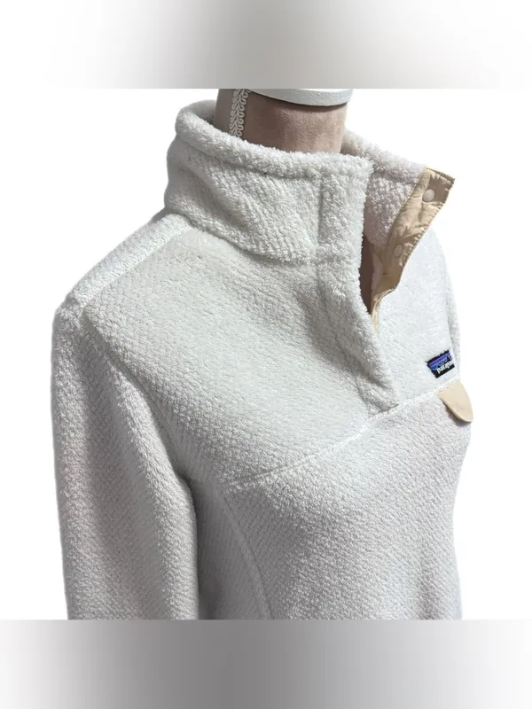 Patagonia Re-Tool Snap-T Fleece Pullover Women's Large Off White Cream FA18 - Image 3