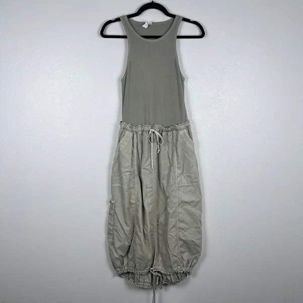 Daily Practice By Anthropologie High Neck Tank Twofer Dress Green Sz M - Image 4