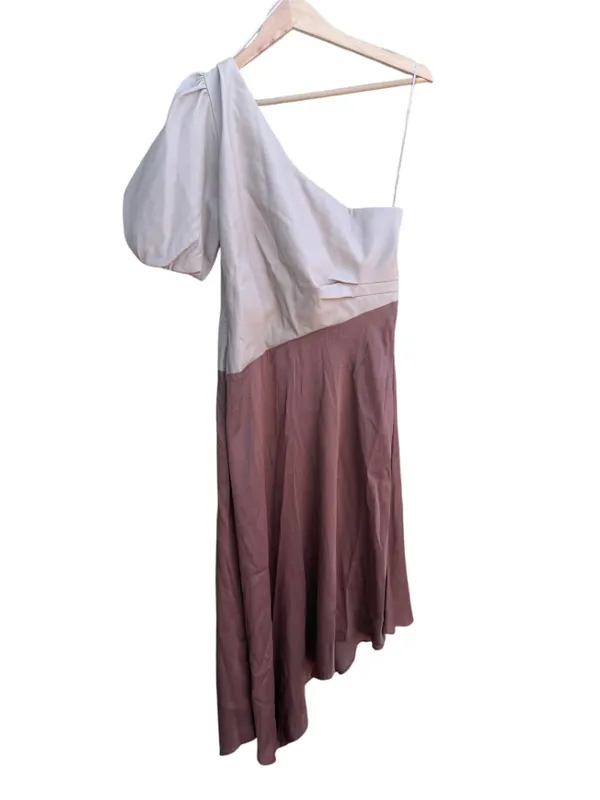 Anthropologie Asymmetric Faux Leather One-Shoulder Midi Dress - Image 9