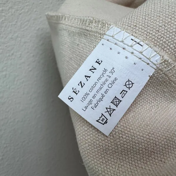 Sezane Paris Rue Large Pink White Stripe Shopper Tote Book Bag Fits All Cotton - Image 9