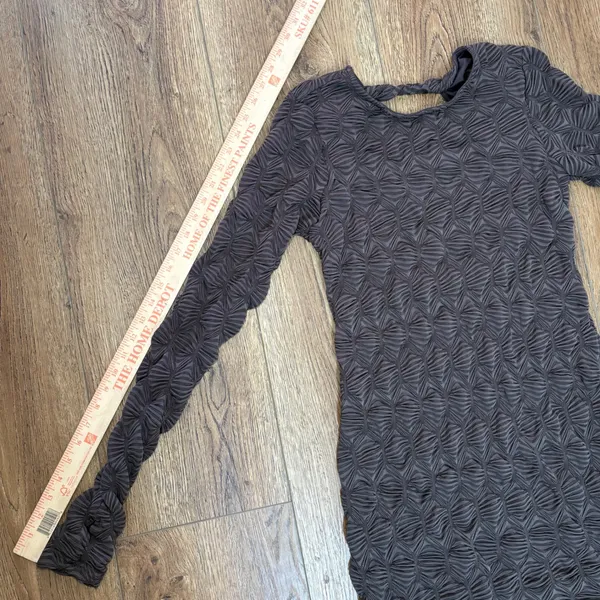 Free People Paulie Mini Dress Open Back Stretch Geometric Brown Size‎ Medium - Image 8