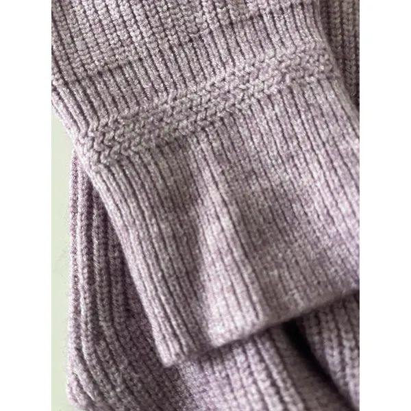 Anthropologie Moth Women’s Sweater Small Lilac Knit Tie Front V Neck Pullover - Image 7