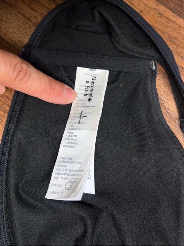 Abercrombie & Fitch Black Ring-Front Bandeau Bikini Top - Image 4