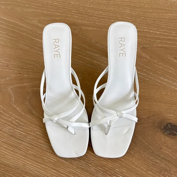 Raye Kitten Heels Sandals Dax Size US 9.5 White - Image 4