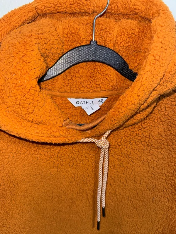 Athleta Tugga Sherpa Hoodie Womens Size Small‎ Burnt Orange Fleece Pullover - Image 3