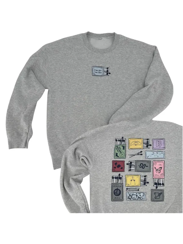 Taylor Swift Eras Tour Sweatshirt Matchbox Graphic Gray Crewneck Swiftie Medium - Image 2