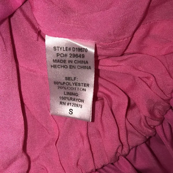 Entro pink boho poof dress size small - Image 6