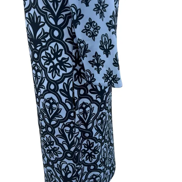 Gretchen Scott Split Neck Dress Mosaic‎ Tile Print Blue Size XS - Image 7