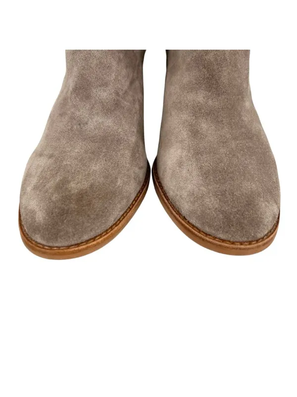 Jeffrey Campbell Rosalee Suede Ankle Boots Taupe Block Heel Size 11 Western Boho - Image 10
