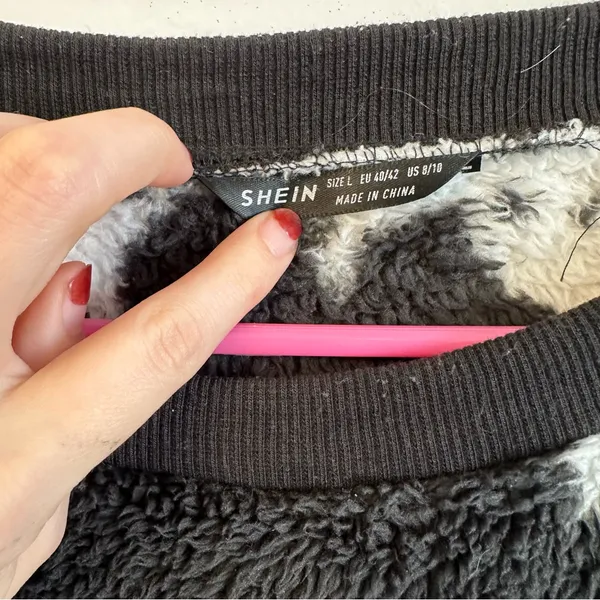 Black and White Cow Patterned Sweater - Image 4