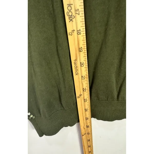 Talbots Short Sleeve Green Sequin‎ Cardigan Lightweight Sweater Womens Large - Image 6