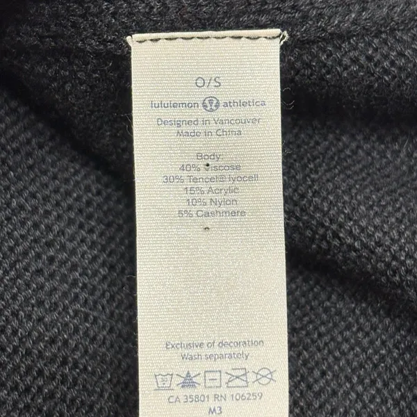 Lululemon Forward Flow Poncho Black One Size OS Cashmere Blend Batwing Sweater - Image 7