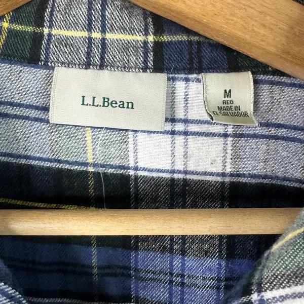 LL Bean Womens size Medium Scotch Plaid Flannel Pajamas Shirt Tartan 502584 - Image 5
