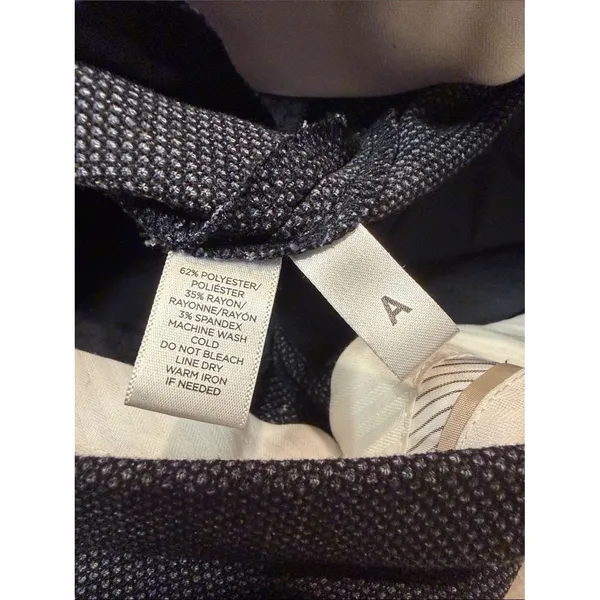 Loft- Marisa Trouser Black Grey Textured Straight Leg Work Dress Pants Size 4 - Image 6