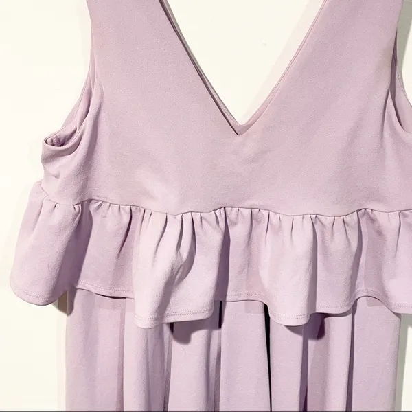 ASOS‎ Size 4 Light Purple Ruffle Trim Sleeveless Tank Mini Dress NEW - Image 2