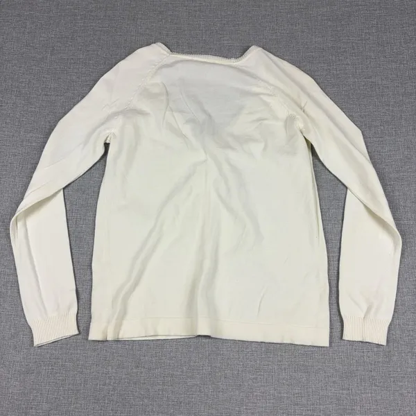 MNG BASICS Cardigan Sweater Womens M White V Neck Button Knit Mango - Image 7