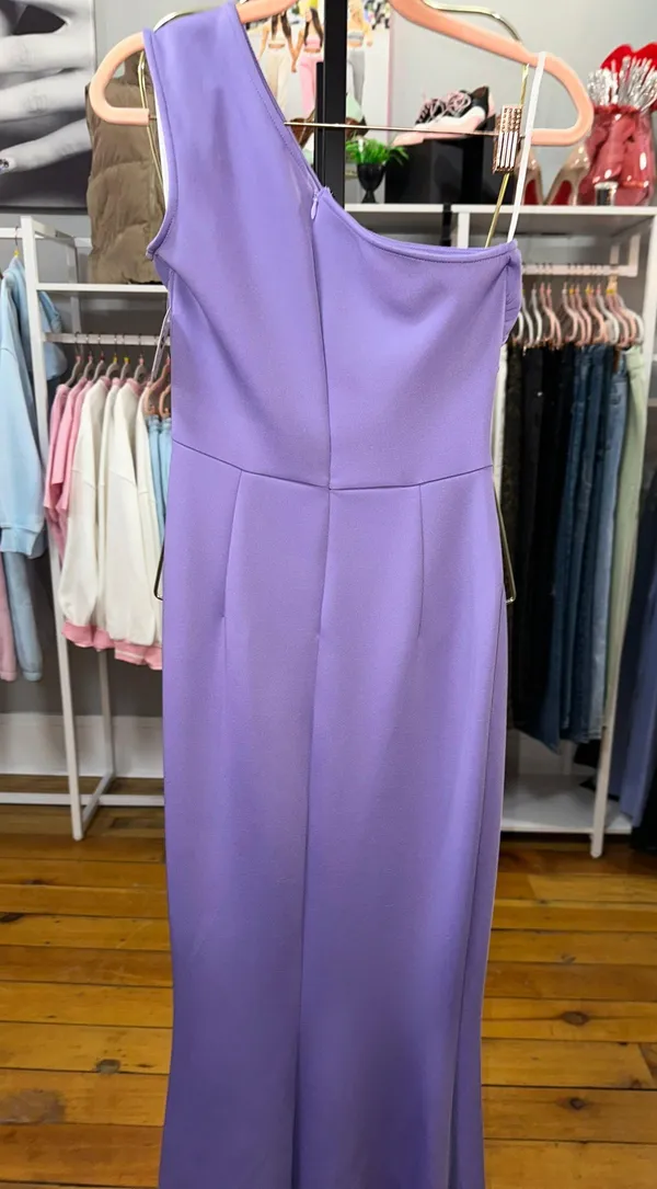 PromGirl Purple One Shoulder Formal Prom Dress - Image 9