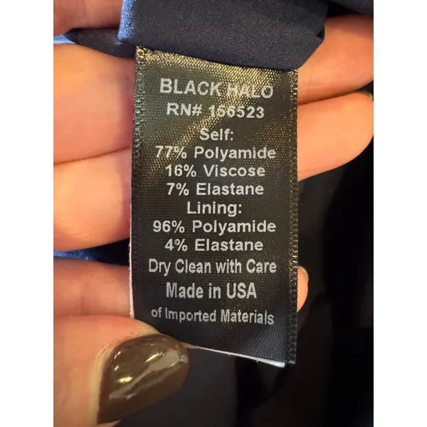 Black Halo Dress Women‎ 0 Navy Blue Sleeveless Marlee Flounce Hem A Line Mini - Image 11