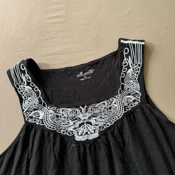 Vintage Willi Smith Embroidered Square Neck Tank - Image 2