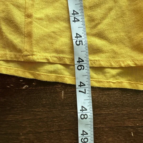 FARM RIO Midriff Dress Size S Yellow Puff Sleeve Off Shoulder Knotted Boho - Image 13