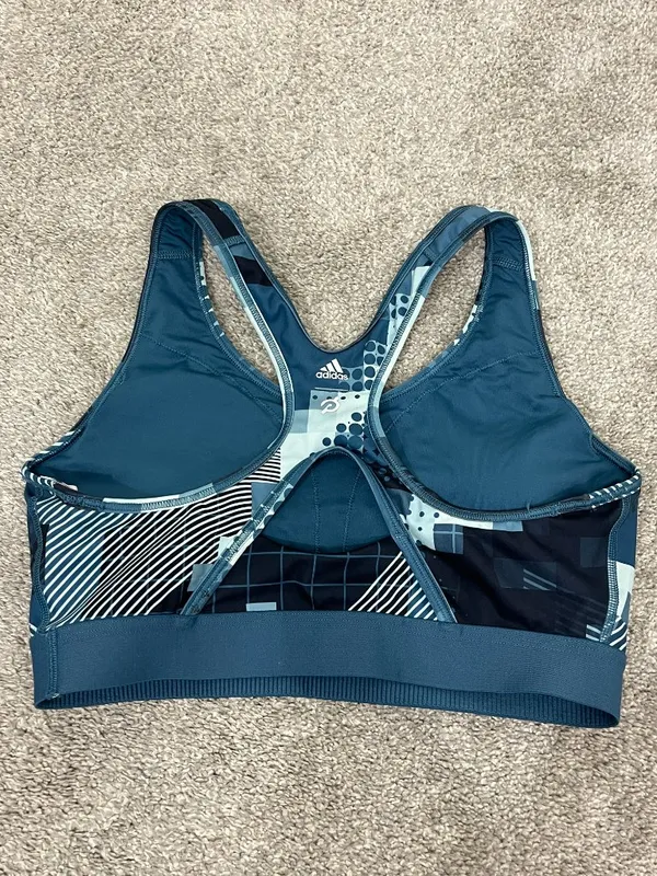 adidas x Peloton Blue Camo Print Digi Motion Heat Sports Bra Size Large NWT - Image 4