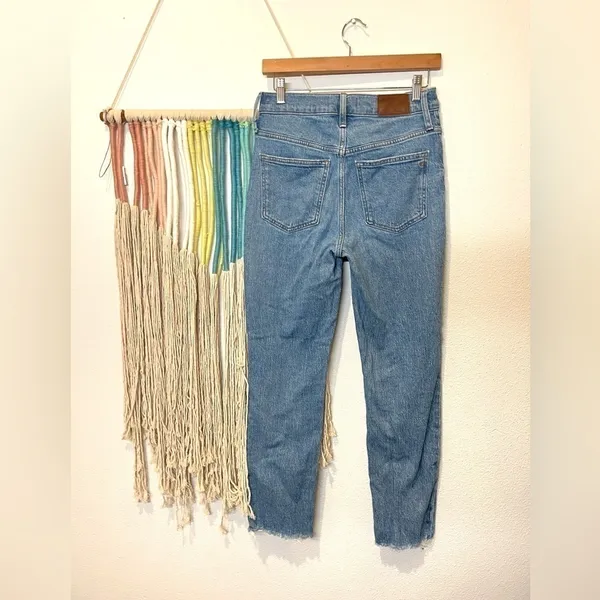 Madewell Jeans The Perfect Vintage 90s denim Jean raw hem high rise Mom distress - Image 2