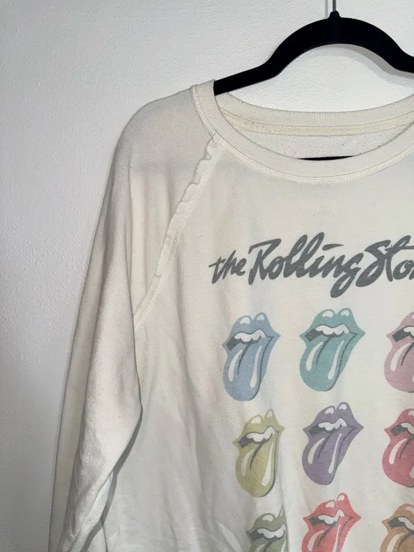 Maurices The Rolling Stones Sweatshirt Cream Multi Band Graphic - Image 4